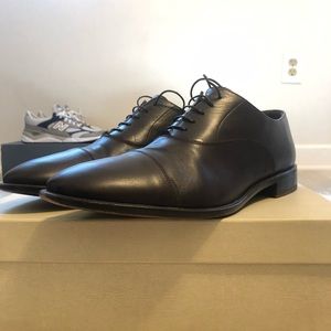 Armani Collezioni Black Leather Oxfords